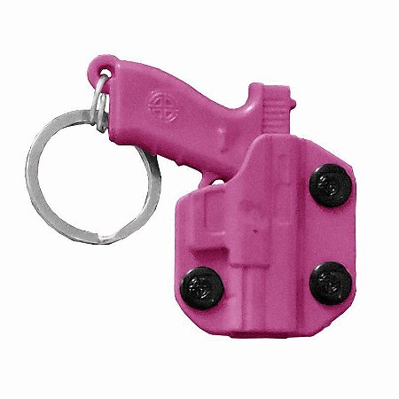 KIT 5 CHAVEIROS HOLSTER ROSA BÉLICA