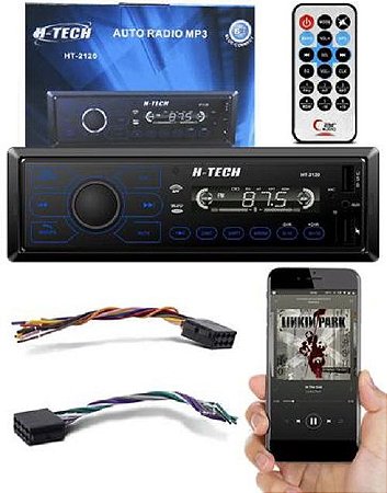 Aparelho de Som Carro Rádio Automotivo Bluetooth 2Usb H-Tech