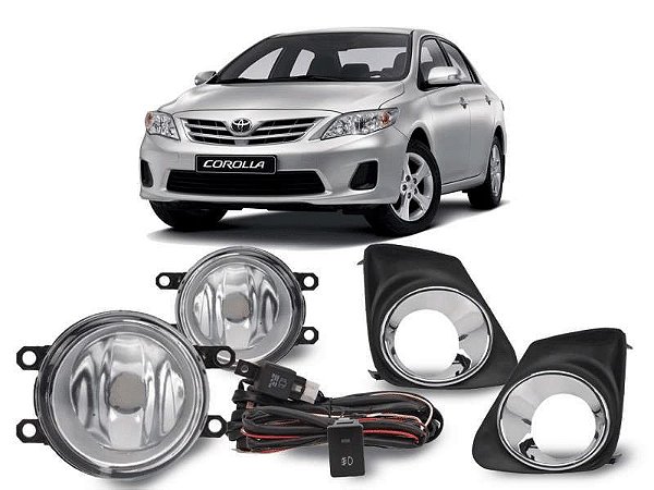 Kit Farol Milha Corolla 2012 a 2014 Aro Cromado BT Original