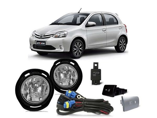 Kit Farol Milha Etios Sedan Hatch 2012 a 2018 Botão Original