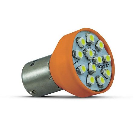 Lâmpada Led Ba15s 21 1w 12v Universal Âmbar