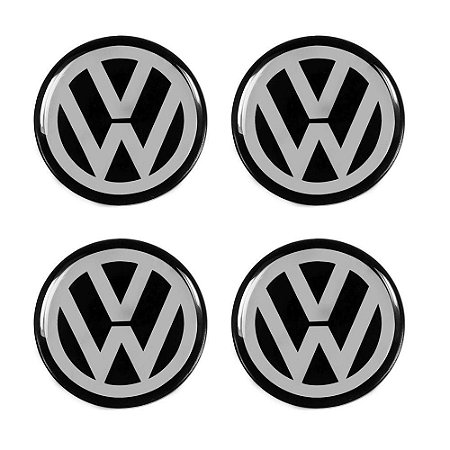 Jogo De Emblemas Adesivos Volkswagen Para Roda e Calota 48mm