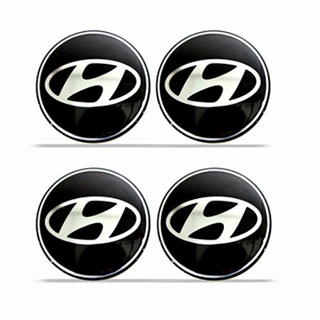 Jogo De Emblemas Adesivos Hyundai Para Rodas e Calotas 48mm