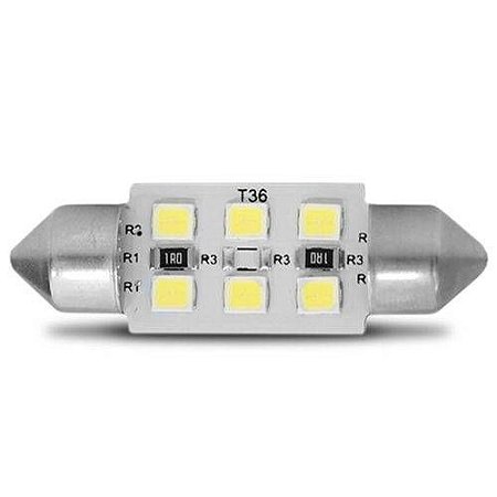 Lâmpada De Led Torpedo 36mm 12V Branca 6 Leds