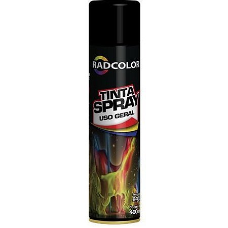Tinta Spray Automotiva Rodas Uso Geral Preto Brilhante