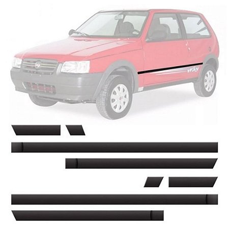 Jogo de Friso Fiat Uno 11 a 18 Tipo Borrachão - Connect Parts