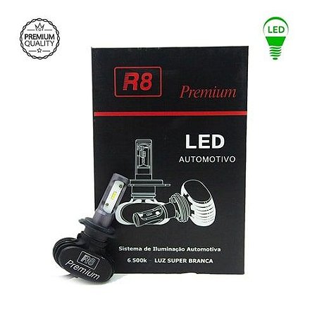 Par De Lampadas Led R8 Premium Headlight H7 6500K