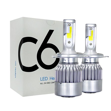 Par Lampada Led Super Light Mini C6 H4 30W 6500K