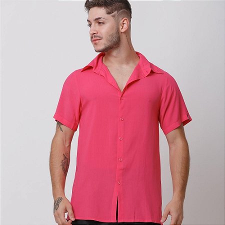Camisa Santo Luxo Man Viscose Rosa Chiclete