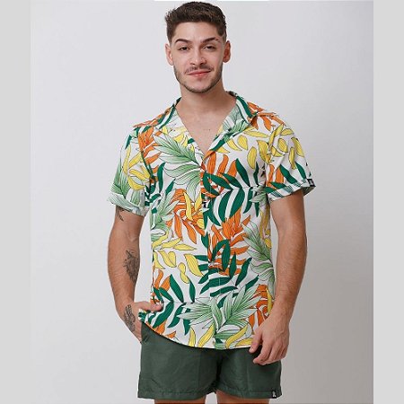 Camisa Santo Luxo Man Crepe Tropicalia