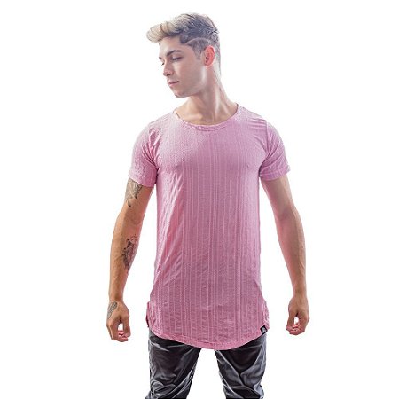 Camiseta Malha Santo Luxo Man Rosa Detalhes