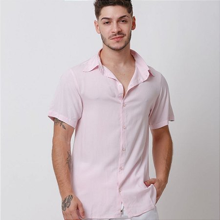 Camisa Santo Luxo Man Viscose Rosa
