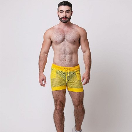 Shorts Santo Luxo Man Arrastão Amarelo