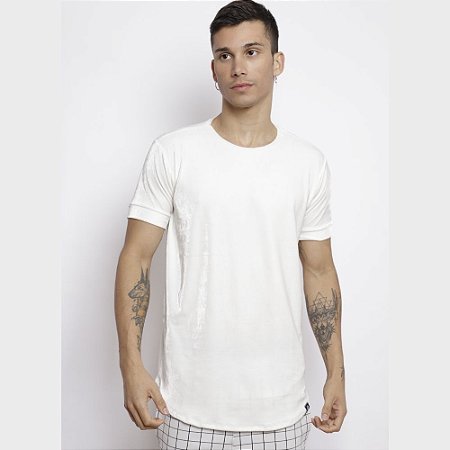 Camiseta Santo Luxo Man Veludo Branco