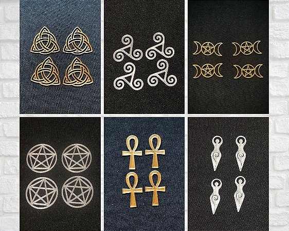 Apliques para Orgonites - KIT 05 - WICCA