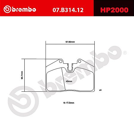 Brembo HP2000 Pads 07.B314.12
