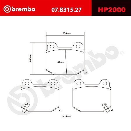 Brembo HP2000 Pads 07.B315.27