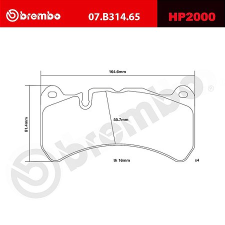 Brembo HP2000 Pads 07.B314.65