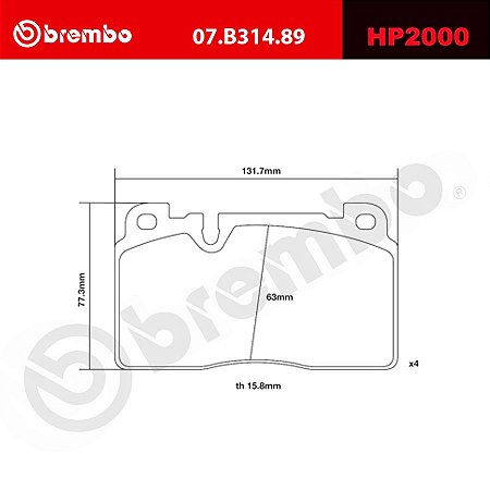 Brembo HP2000 Pads 07.B314.89