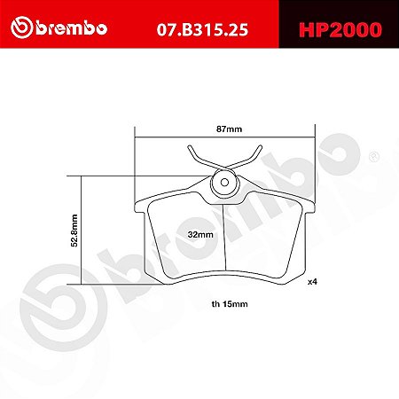 Brembo HP2000 Pads 07.B315.25