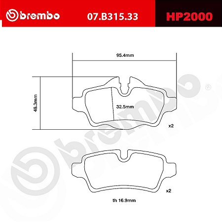 Brembo HP2000 Pads 07.B315.33