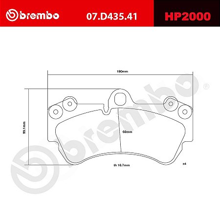 Brembo HP2000 Pads 07.D435.41