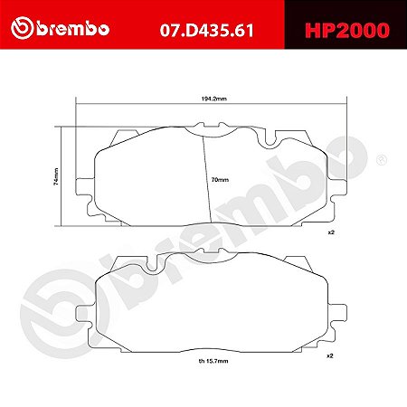 Brembo HP2000 Pads 07.D435.61