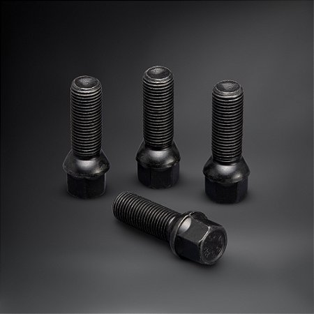 Parafusos de Reposição Pretos OZ M12x1,5 Cônico ( Pacote com 4 Unidades )