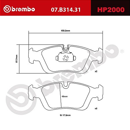 Brembo HP2000 Pads 07.B314.31