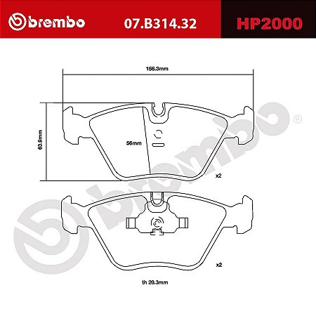 Brembo HP2000 Pads 07.B314.32