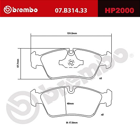 Brembo HP2000 Pads 07.B314.33