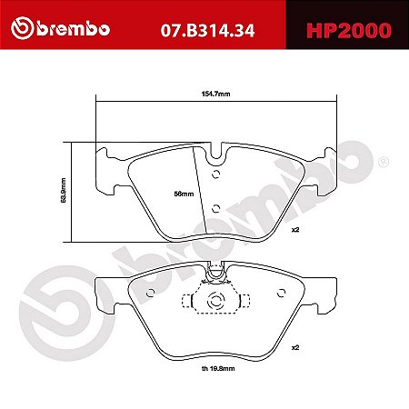 Brembo HP2000 Pads 07.B314.34