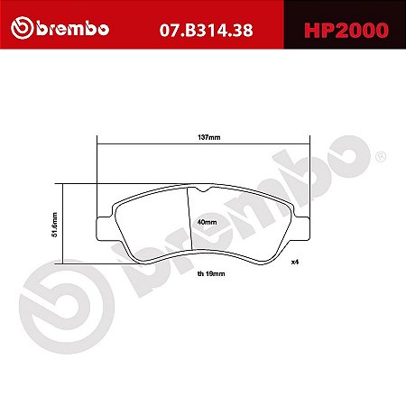 Brembo HP2000 Pads 07.B314.38