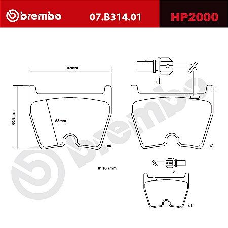 Brembo HP2000 Pads 07.B314.01