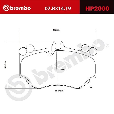 Brembo HP2000 Pads 07.B314.19