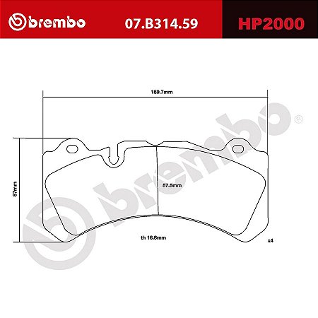 Brembo HP2000 Pads 07.B314.59
