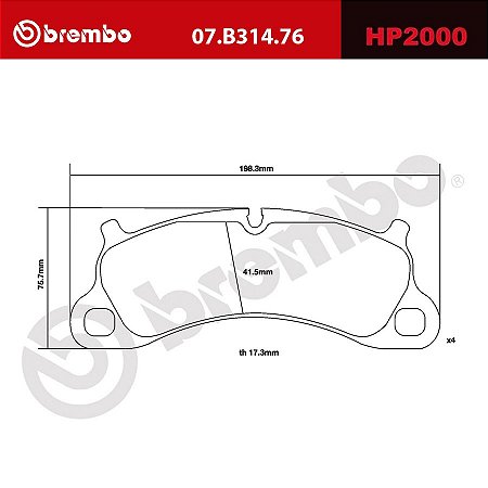 Brembo HP2000 Pads 07.B314.76