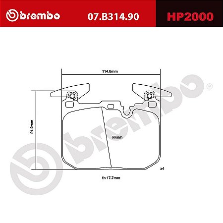 Brembo HP2000 Pads 07.B314.90