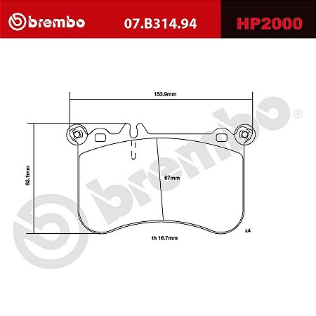 Brembo HP2000 Pads 07.B314.94