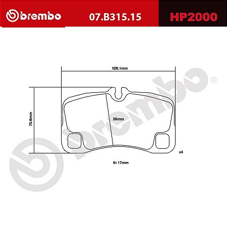 Brembo HP2000 Pads 07.B315.15