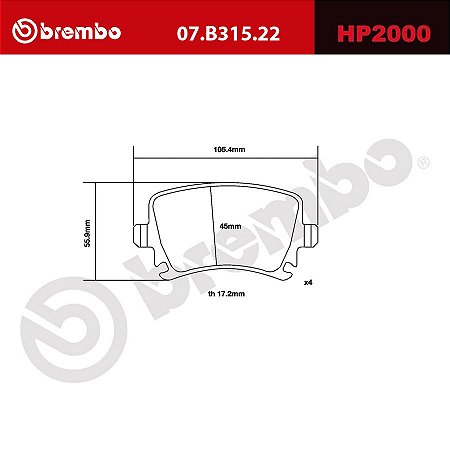 Brembo HP2000 Pads 07.B315.22