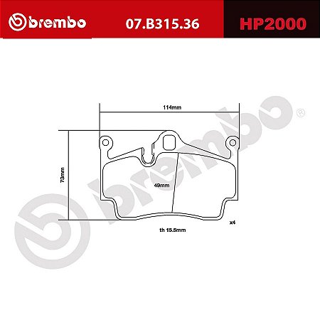 Brembo HP2000 Pads 07.B315.36