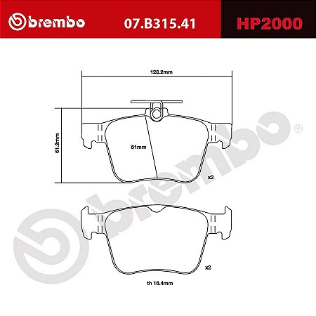 Brembo HP2000 Pads 07.B315.41