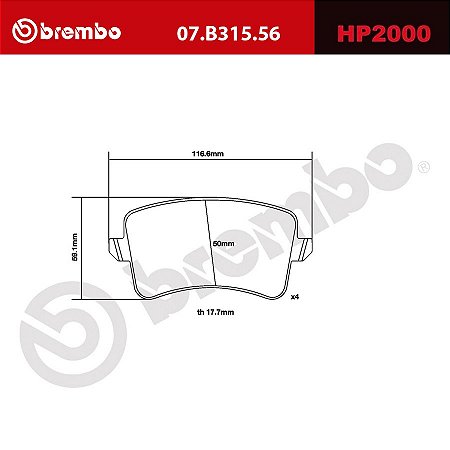 Brembo HP2000 Pads 07.B315.56