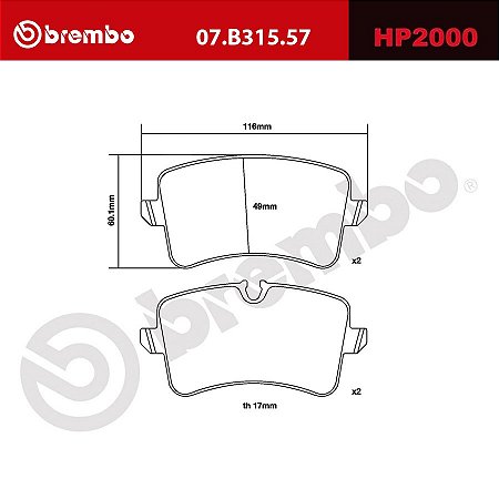 Brembo HP2000 Pads 07.B315.57