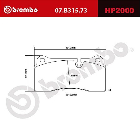 Brembo HP2000 Pads 07.B315.73