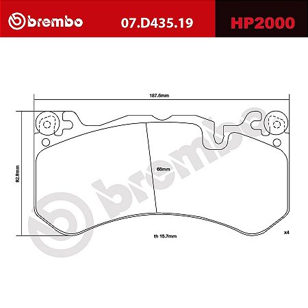 Brembo HP2000 Pads 07.D435.19