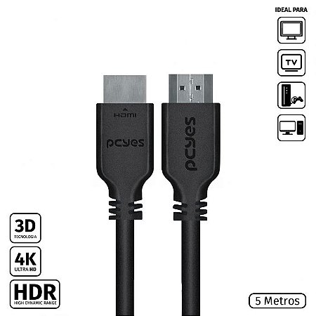 Cabo HDMI 4k 2.0 Macho 5 Metros - Phm20-5