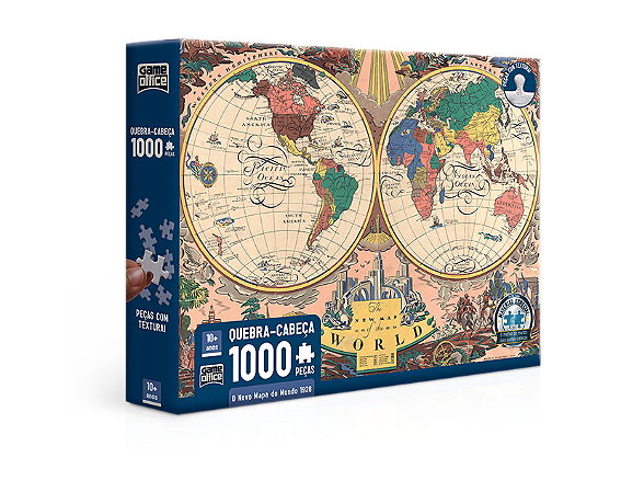 O Novo Mapa do Mundo – 1928 – Quebra-cabeça 1000 peças