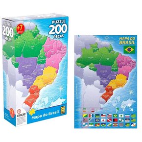 Quebra-cabeça 200 peças Mapa do Brasil